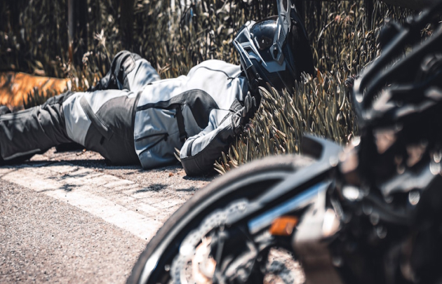 motorcycle accident taking place